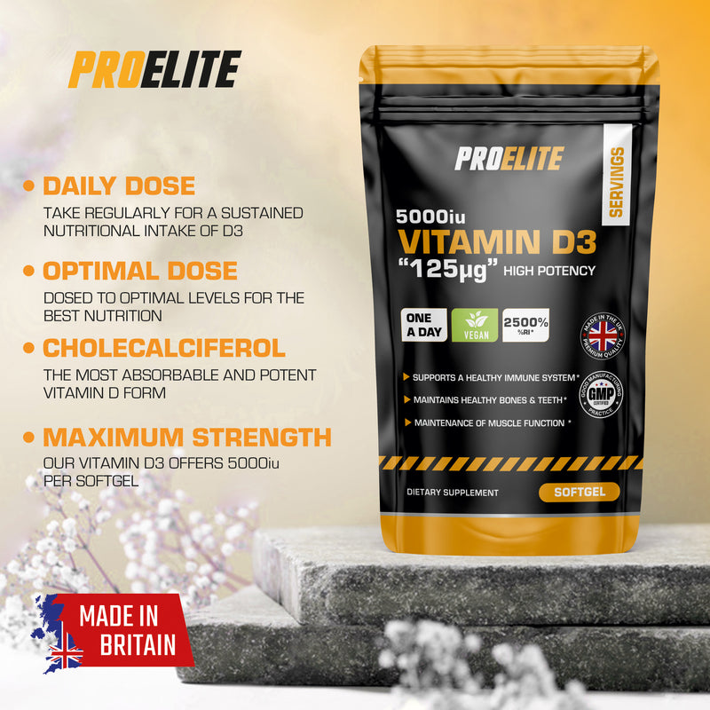 PROELITE Vitamin D3 5000iu Softgels