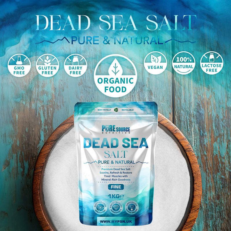 Pure Source Nutrition Dead Sea Salt 1kg Fine - Bag