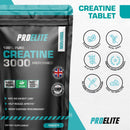 Pro-Elite Creatine Monohydrate 500mg Vegan Tablets