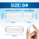 Pure Source Nutrition HPMC Vegan Empty Capsules White / Clear (Transparent) Size 0/00/1