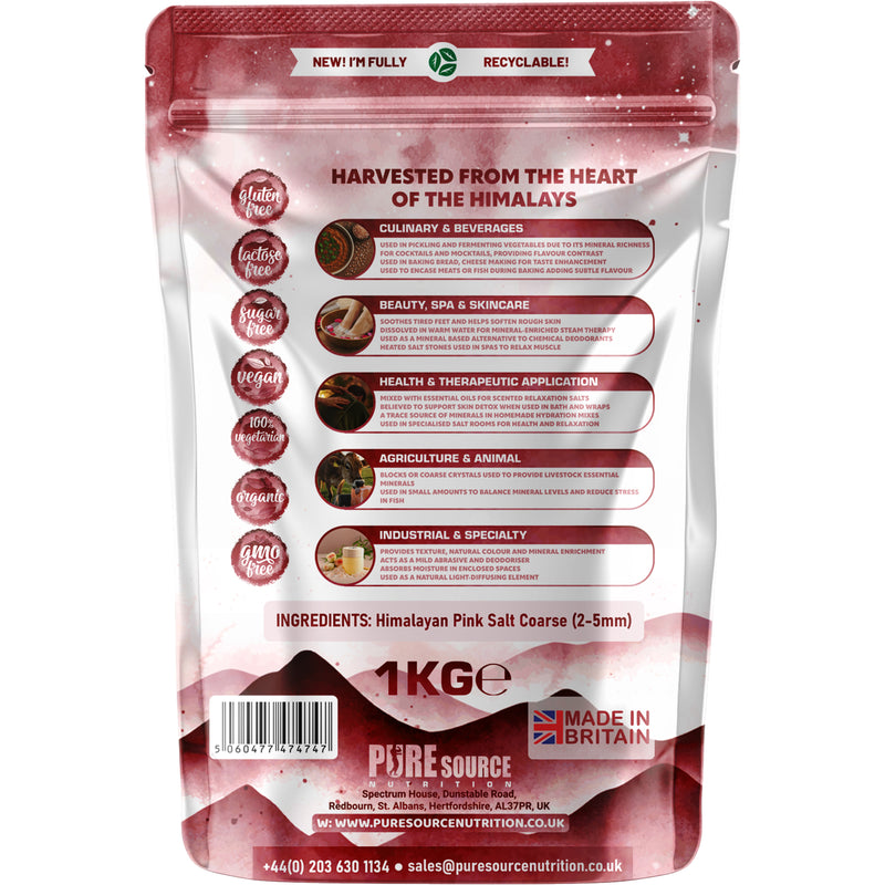 Pure Source Nutrition Himalayan Pink Salt 1Kg Coarse