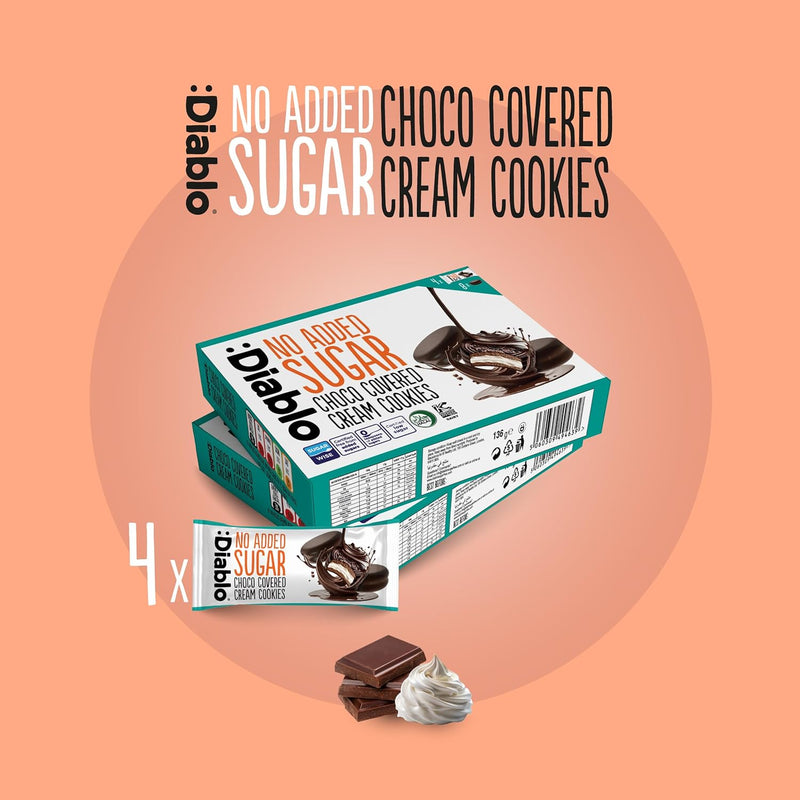 Diablo No Added Sugar Choco Covered Cream Cookies 34g