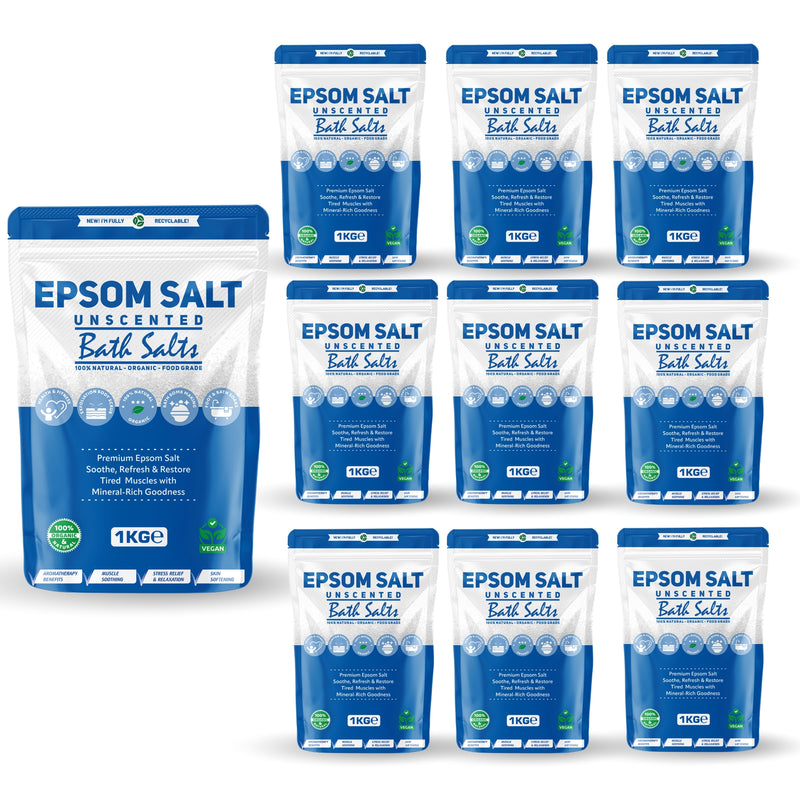 Pure Source Nutrition Epsom Salt 1kg - Unscented Pouch	