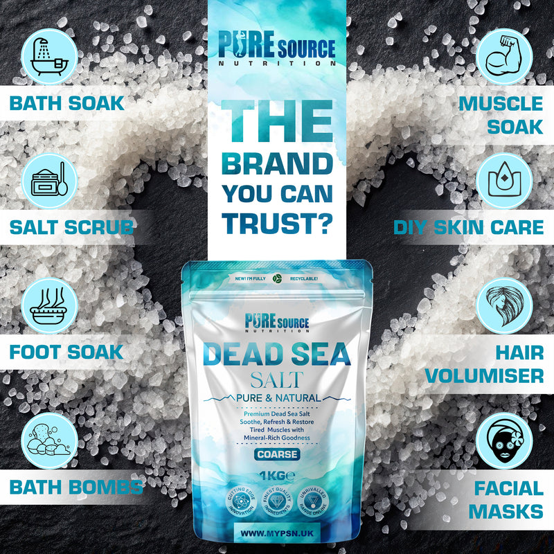 Pure Source Nutrition Dead Sea Salt 1kg Coarse - Bag