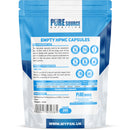 Pure Source Nutrition HPMC Vegan Empty Capsules White / Clear (Transparent) Size 0/00/1