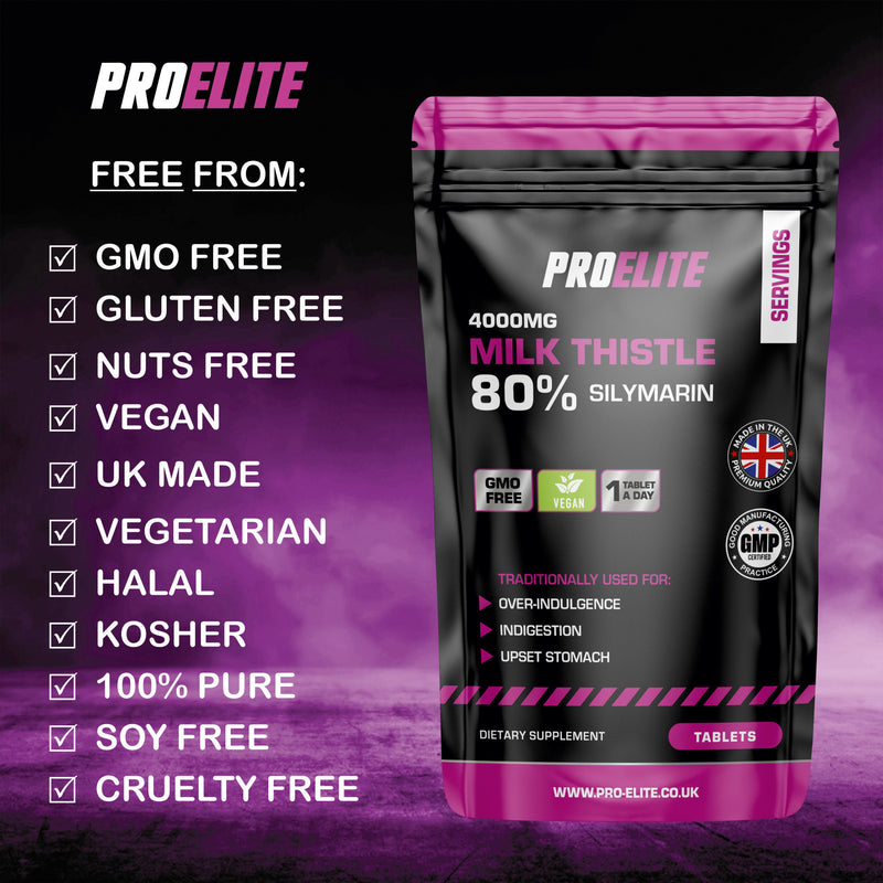 Pro-Elite Milk Thistle 40:1 Extract - 120 Tablets (100mg) VEGAN