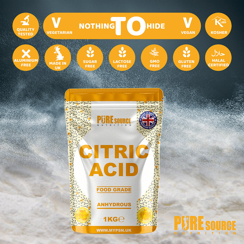 Pure Source Nutrition Citric Acid 1KG Pouch