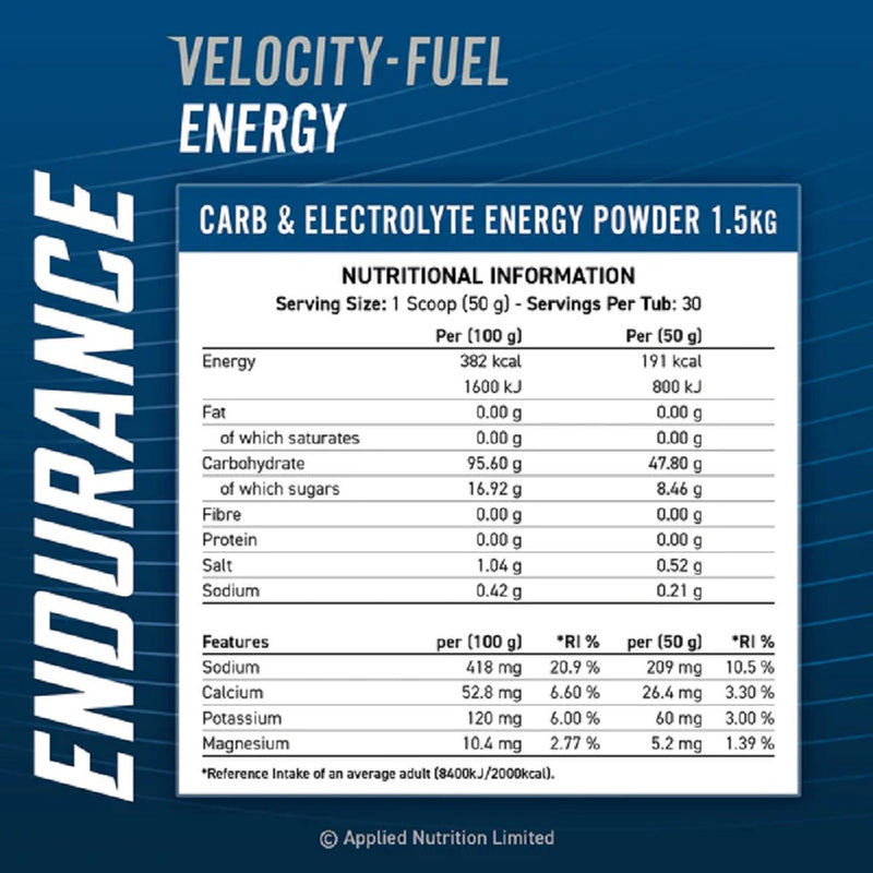 Applied Nutrition Endurance Carb & Electrolyte Energy 1.5kg