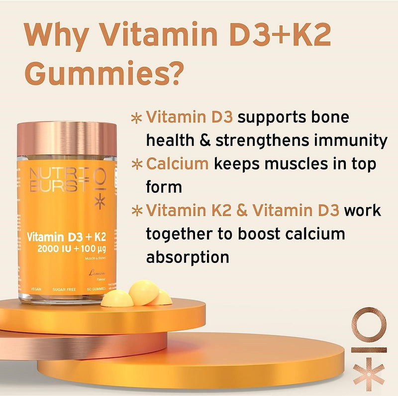 Nutriburst D3 + K2 - 60 Gummies