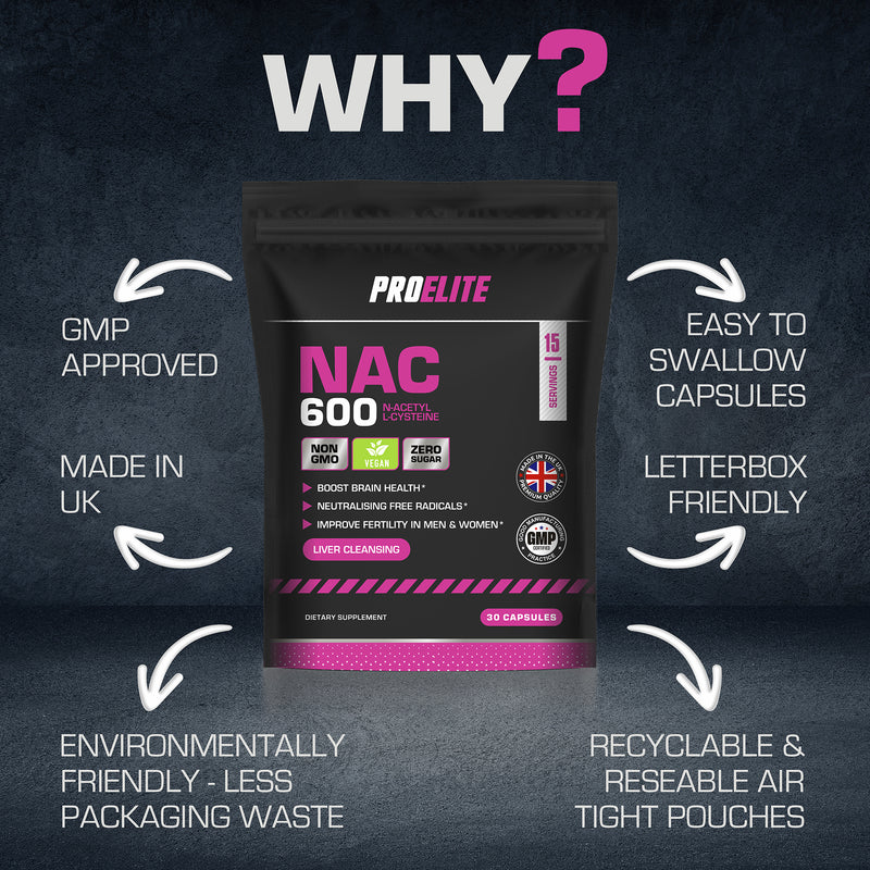 Pro-Elite NAC N-ACETYL L-CYSTEINE Vegan Capsules