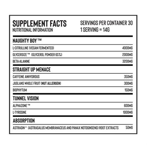 Naughty Boy Lifestyle Menace Pre Workout 420g