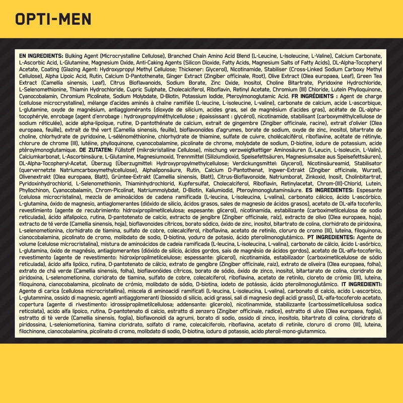 Optimum Nutrition Opti-Men 180 Tablets