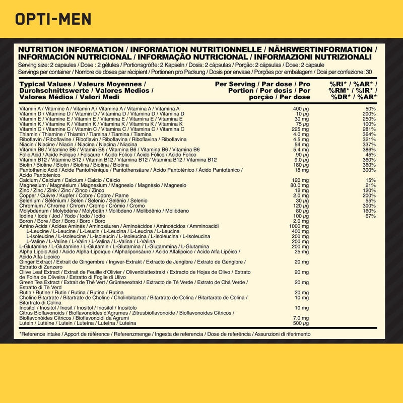 Optimum Nutrition Opti-Men 180 Tablets