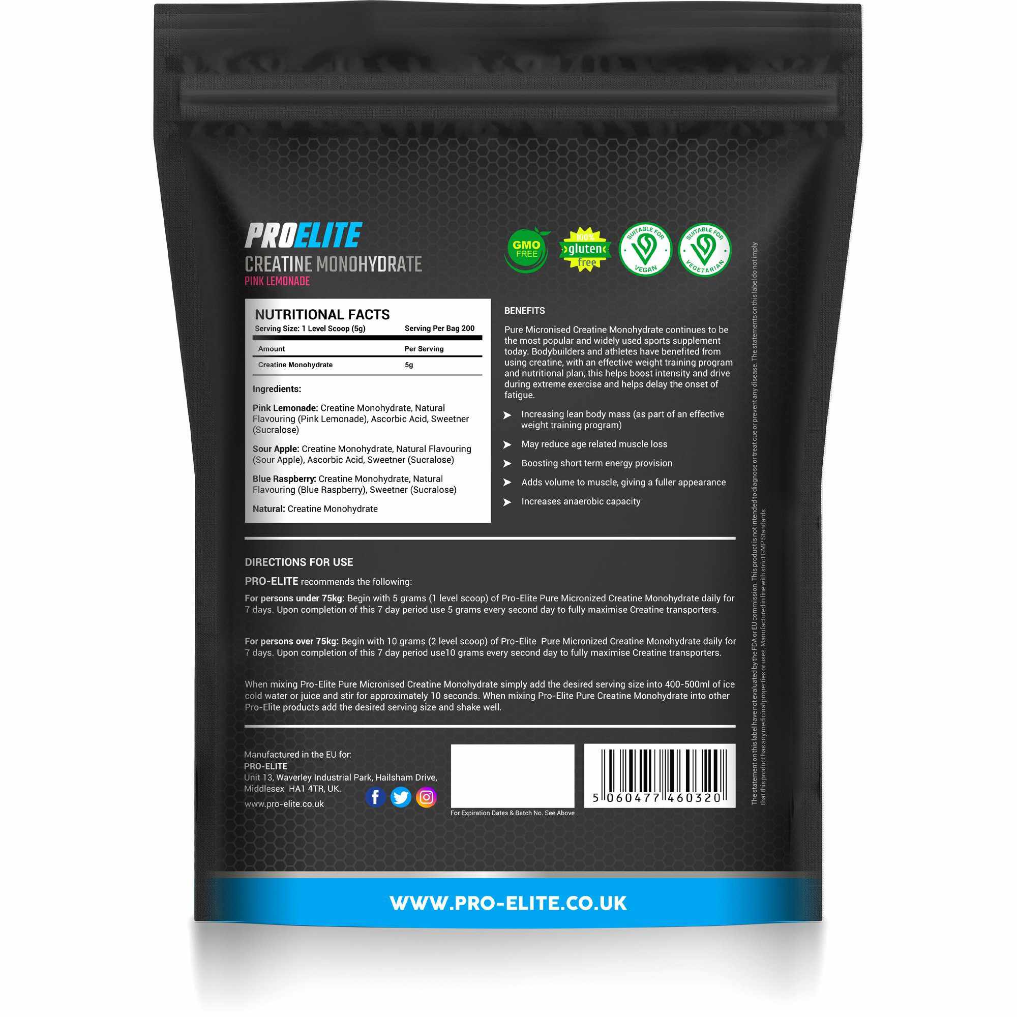 Buy Pro-Elite Pure Creatine 1kg Powder | Elite Supplements