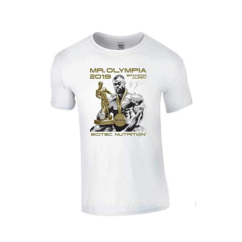 Scitec Nutrition Mr.Olympia 2019 Brandon Curry T-Shirt White-Clothing & Accesoories-londonsupps
