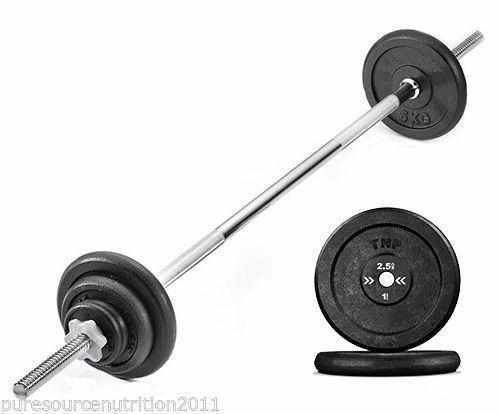 TnP Accessories Barbell Weight Set 7ft Barbell Bar Cast Iron Weight Plates-Barbell Sets-londonsupps