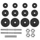 TnP Accessories 20Kg Cast Iron Dumbell+Barbell Set-londonsupps