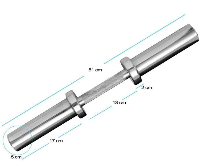 TnP Accessories 2" Olympic Dumbbell Bar With 2 X Spring Collars Single-Bars & Collars-londonsupps