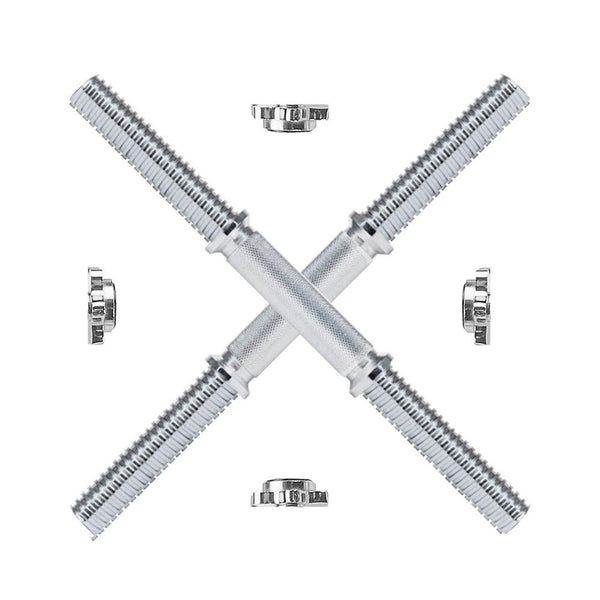 TnP Accessories 2 X 18 Dumbbell Bars Chrome Handle With 4 X Spinlock Collars - Pair-Dumbbell Bars-londonsupps
