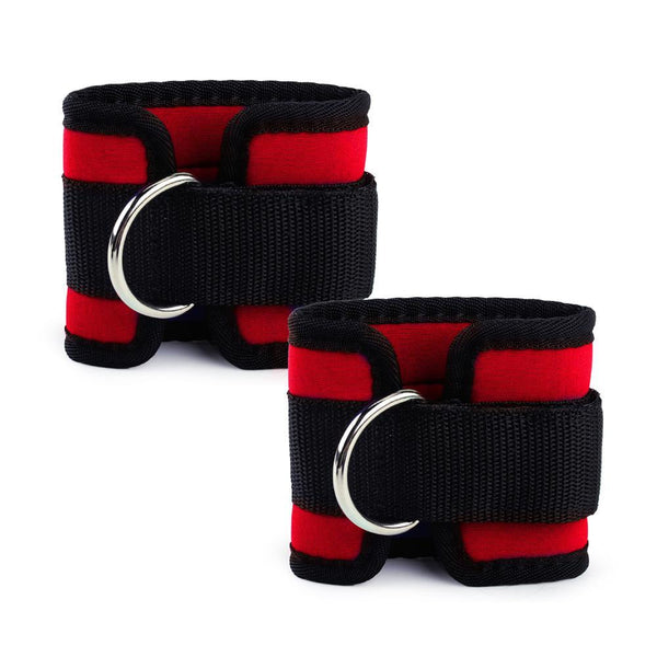 TnP Accessories Ankle Pulley Strap Black/Red-Ankle Pulley Straps-londonsupps