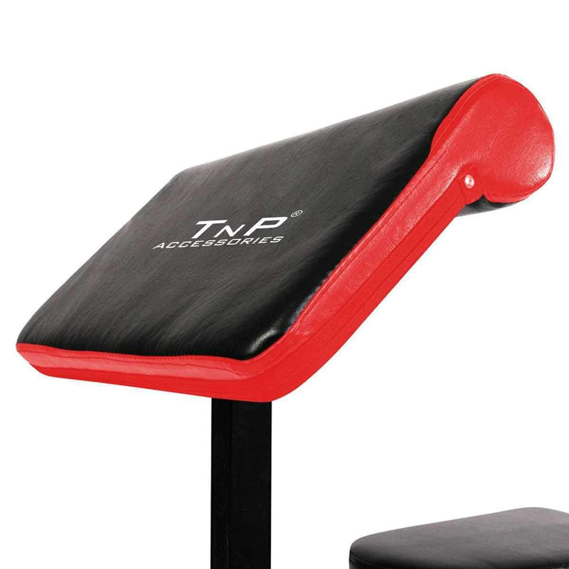 TnP Accessories Preacher Curl Bench Red/Black XQCB -02-Benches & Multigyms-londonsupps