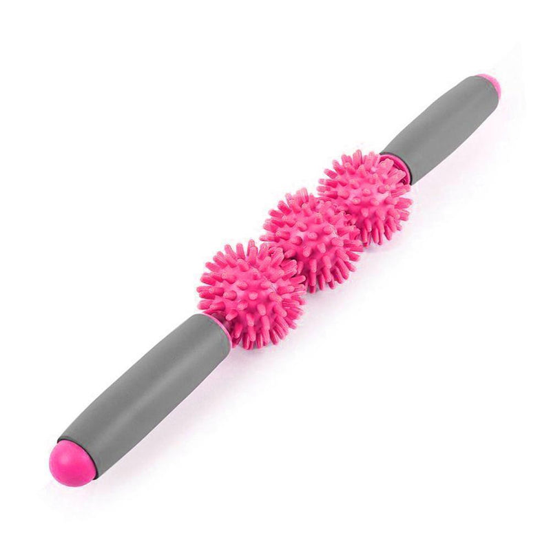 TnP Accessories Spiky Massage Roller 3 Balls - MAS4 Pink/Grey-Yoga Massage & Pilates-londonsupps