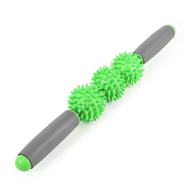 TnP Accessories Spiky Massage Roller 3Balls - MAS4 Green/Grey-Yoga Massage & Pilates-londonsupps