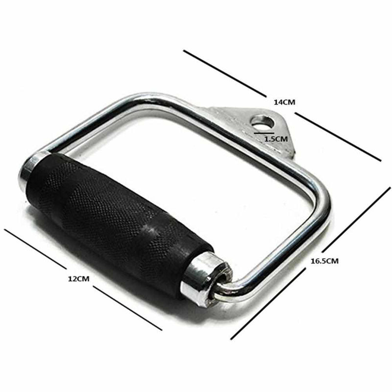 TnP Accessories Stirrup Handle Single (Rubber Coated) Chrome-Cable Attachments-londonsupps
