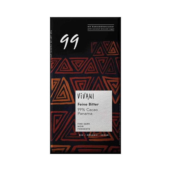 Vivani Dark 99% Panama Cococa And Coconut Blossom Sugar 1x80g-Food Products, Meals & Snacks-londonsupps