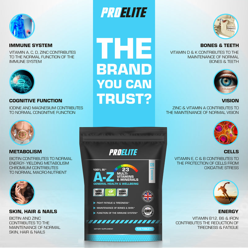 Pro-Elite A-Z Multi Vitamins and Minerals - Vegan Tablets