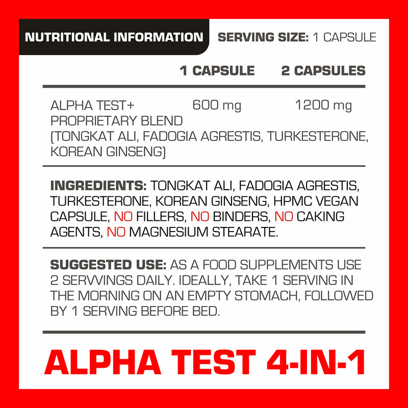 PROELITE Alpha Test+ Vegan Capsules