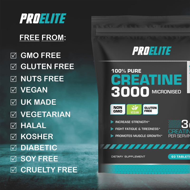 Pro-Elite Creatine Monohydrate 500mg Vegan Tablets