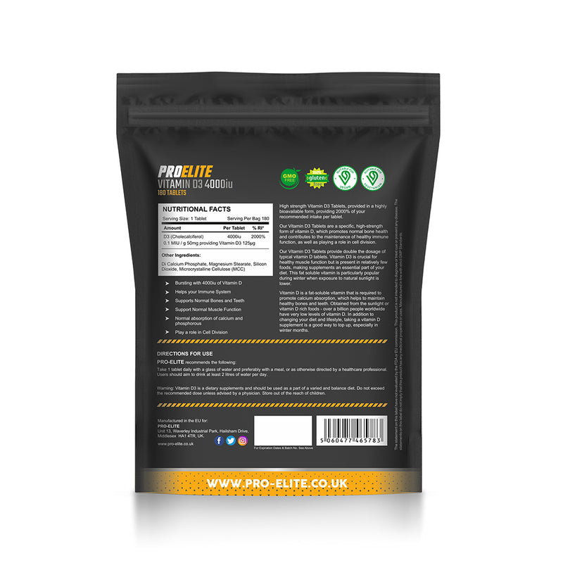 Pro-Elite Vitamin D3 4000iu Vegan Tablets