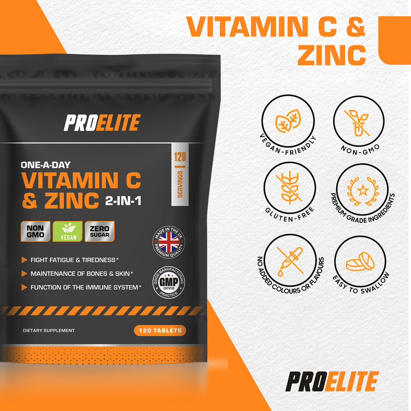 Pro-Elite Vitamin C + Zinc Vegan Tablets