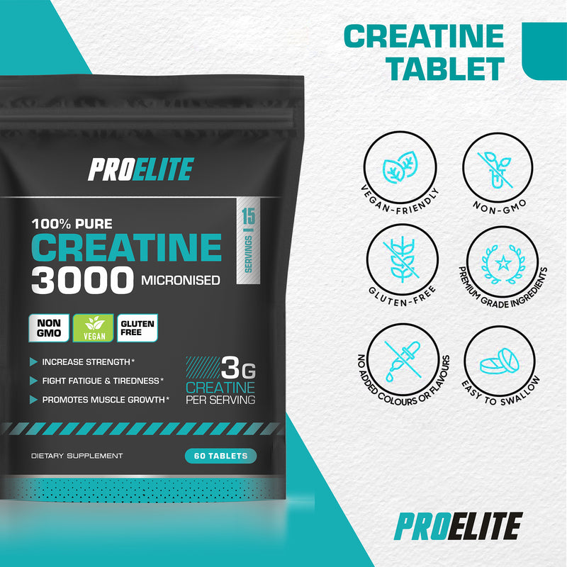 Pro-Elite Creatine Monohydrate 500mg Vegan Tablets