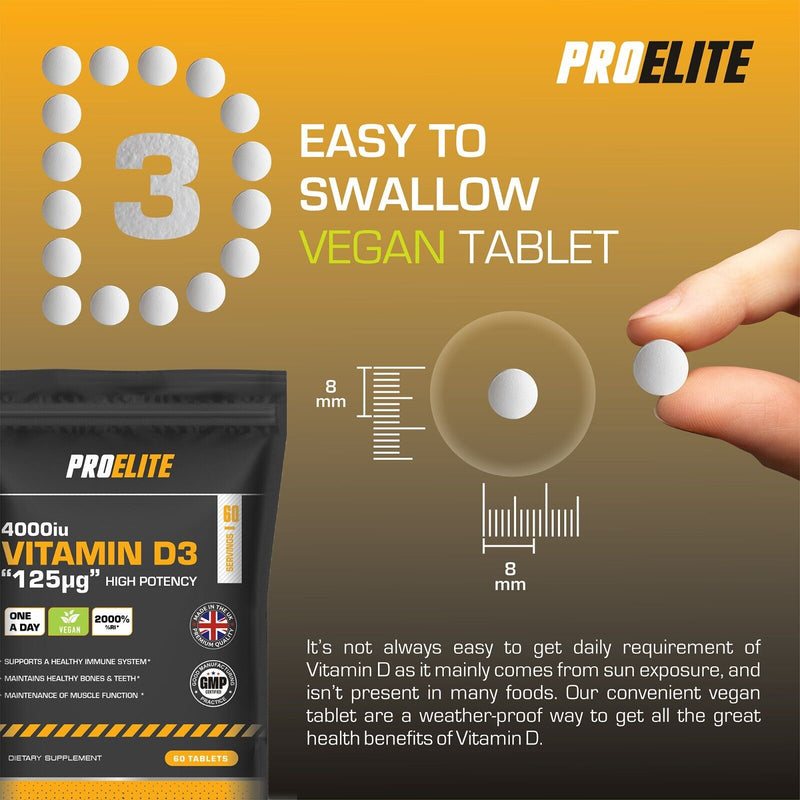 Pro-Elite Vitamin D3 4000iu Vegan Tablets