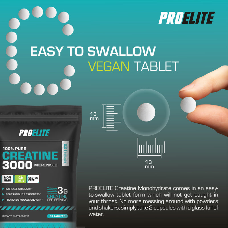 Pro-Elite Creatine Monohydrate 500mg Vegan Tablets