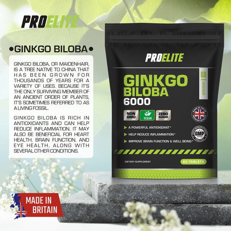Pro-Elite Ginkgo Biloba 6000 Vegan Tablets