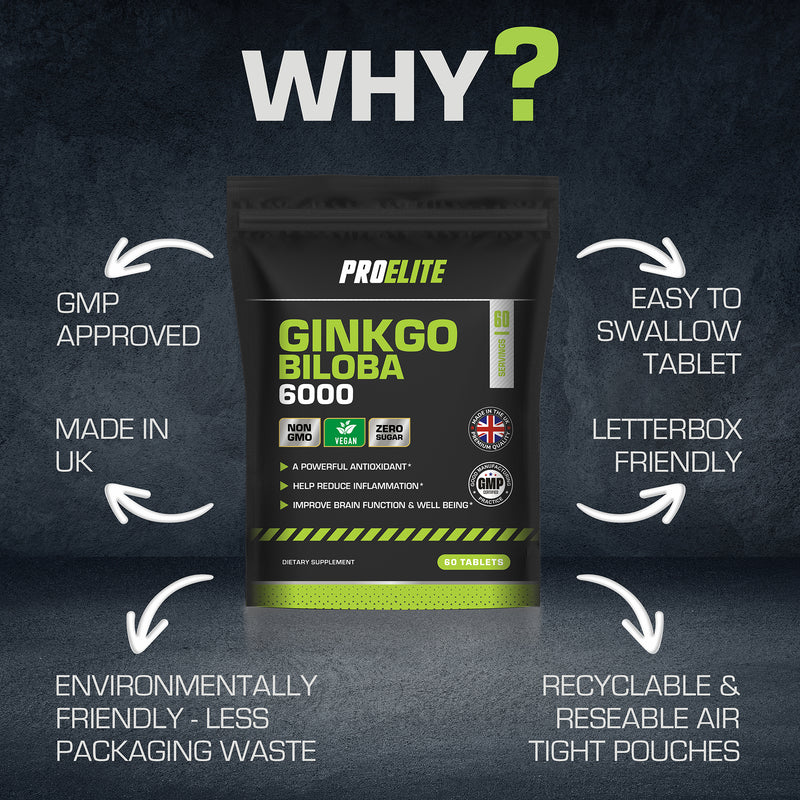 Pro-Elite Ginkgo Biloba 6000 Vegan Tablets