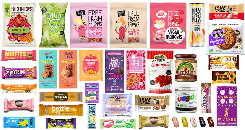 Vegan Vegetarian Food Gift Hamper Basket Sweet Chocolate Selection Bars Snacks